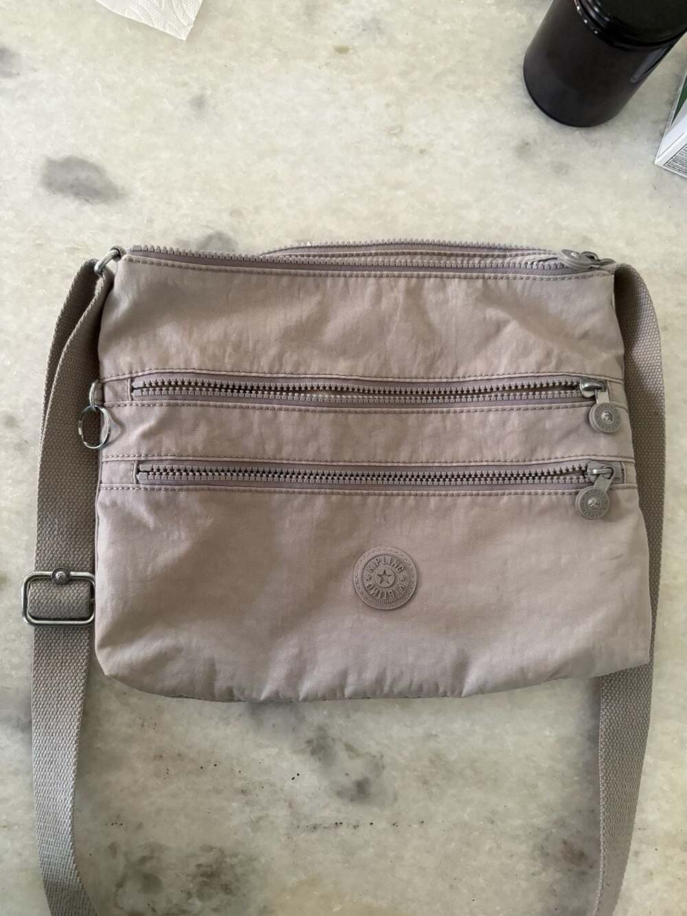 Kipling Multi-Zip Crossbody Bag in Taupe